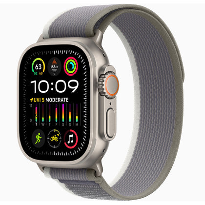 Apple Watch Ultra 2 49mm Titanium Case with Green/Gray Trail Loop Band