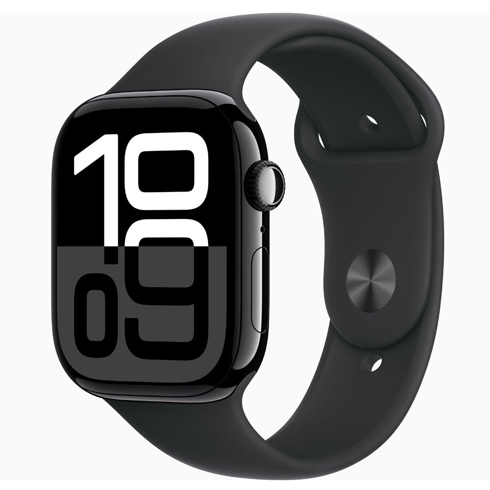 Apple Watch Series 10 46mm Jet Black Aluminum Case with Black Sport Band