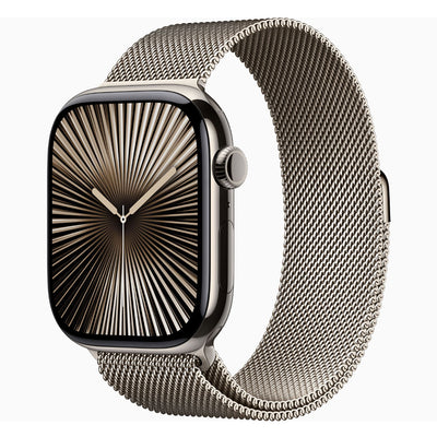 Apple Watch Series 10 46mm Natural Titanium Case with Natural Milanese Loop (GPS + Cellular)