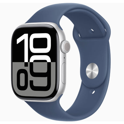 Apple Watch Series 10 42mm Silver Aluminum Case with Denim Sport Band