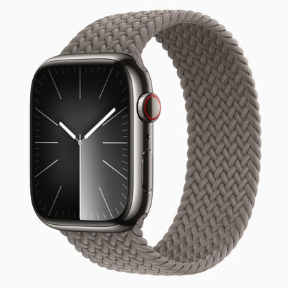 Apple Watch Series 9 45mm Graphite Stainless Steel Case with Braided Solo Loop Band