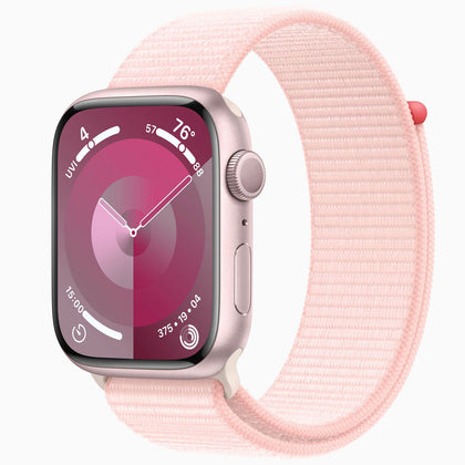 Apple Watch Series 9 45mm Pink Aluminum Case with Sport Loop Band