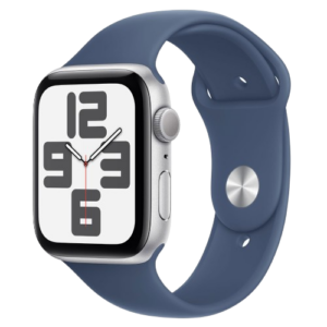 Apple Watch SE (Gen 2) GPS 44mm Silver Aluminum Case with Denim Sport Band