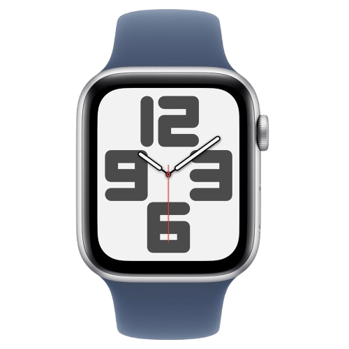 Apple Watch SE (Gen 2) GPS 40mm Silver Aluminum Case with Denim Sport Band - Image 2