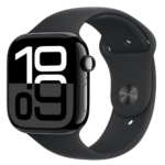 Apple Watch Series 10 GPS 46mm Jet Black Aluminum Case with Black Sport Band