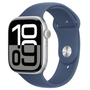 Apple Watch Series 10 GPS 46mm Silver Aluminum Case with Denim Sport Band