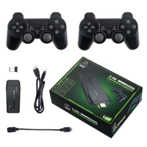 M8 Wireless Controller with 64gb Tf Card Video Game Stick Built in 10000+ Games 4K High Definition HDMI Output with Two Game Controllers