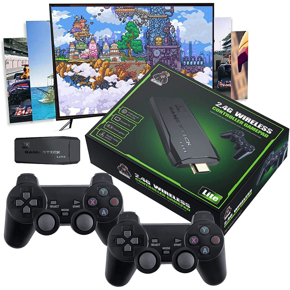 M8 Wireless Controller with 64gb Tf Card Video Game Stick Built in 10000+ Games 4K High Definition HDMI Output with Two Game Controllers - Image 4