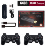 X2 Plus Retro 3D 30000+ Video Games 4K HD Output Game Stick With 2 Wireless Controllers