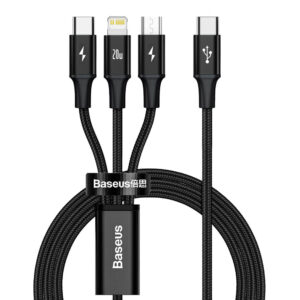 Baseus Rapid Series 3-in-1 Fast Charging Data Cable Type-C to M+L+C PD 20W