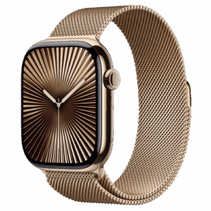 Apple Watch Series 10 GPS + Cellular 46mm Gold Titanium Case with Gold Milanese Loop