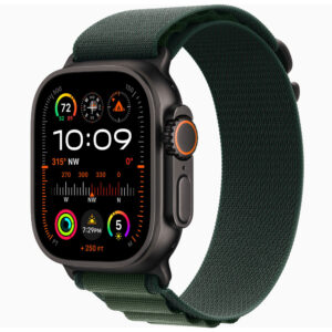 Apple Watch Ultra 2 GPS + Cellular 49mm Black Titanium Case with Dark Green Alpine Loop Band
