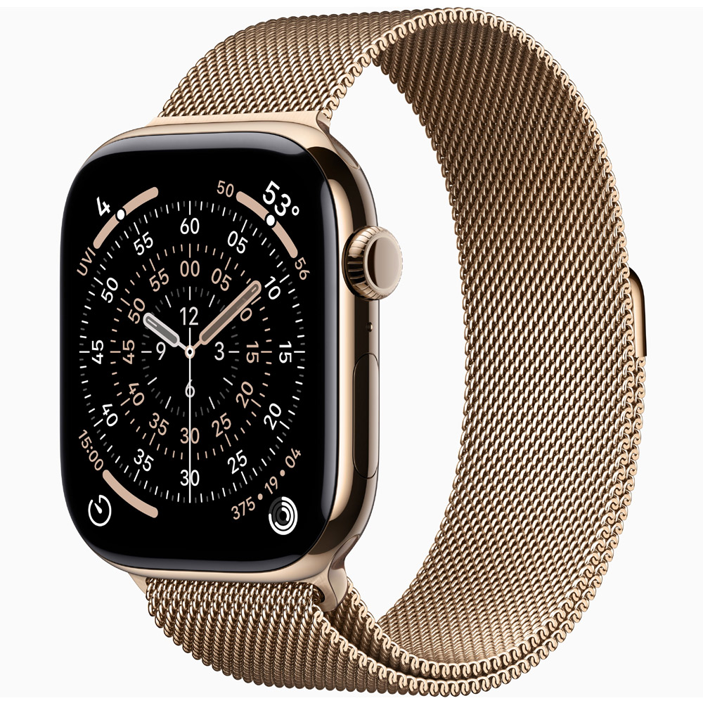 Apple Watch Series 11 GPS + Cellular 46mm Gold Titanium Case with Gold Milanese Loop