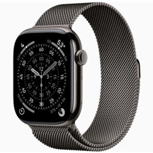 Apple Watch Series 11 GPS + Cellular 46mm Slate Titanium Case with Slate Milanese Loop