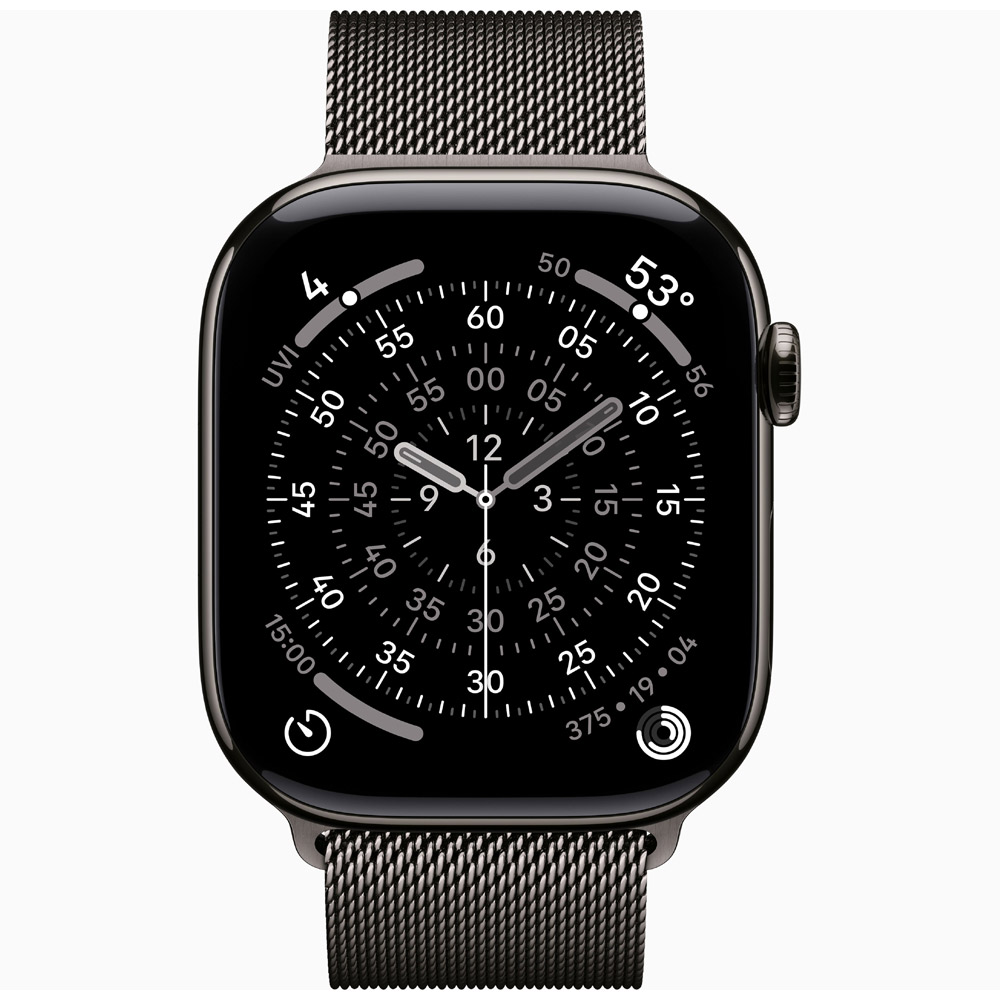 Apple Watch Series 11 GPS + Cellular 46mm Slate Titanium Case with Slate Milanese Loop - Image 2