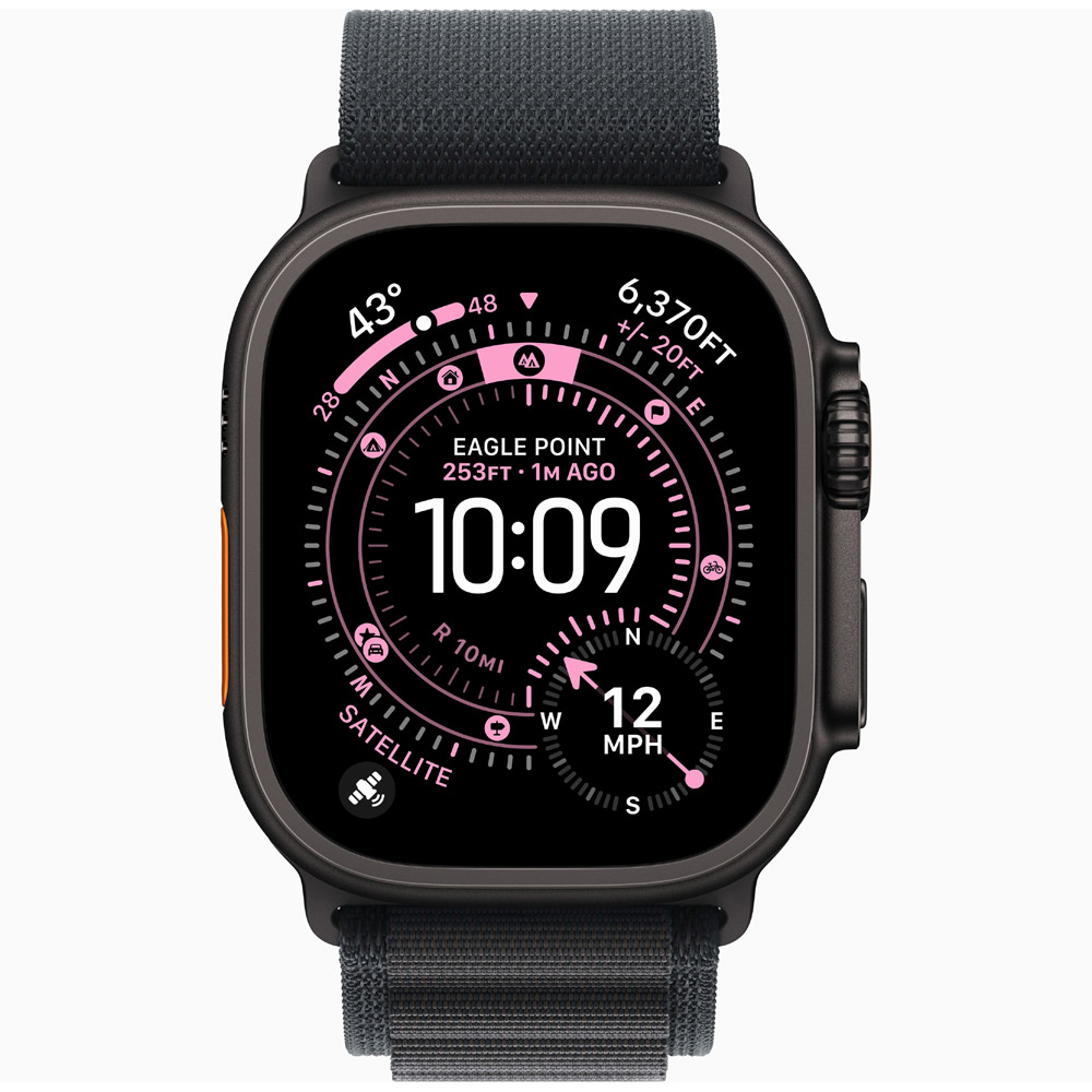 Apple Watch Ultra 3 GPS + Cellular 49mm Black Titanium Case with Black Alpine Loop Band - Image 2