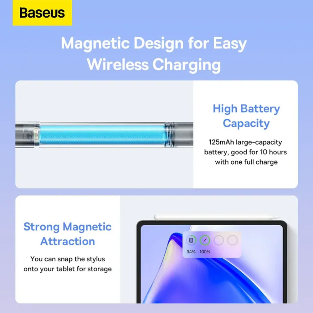 Baseus Smooth Writing 2 Series Dual Charging Stylus White Active Version Wireless - Image 10