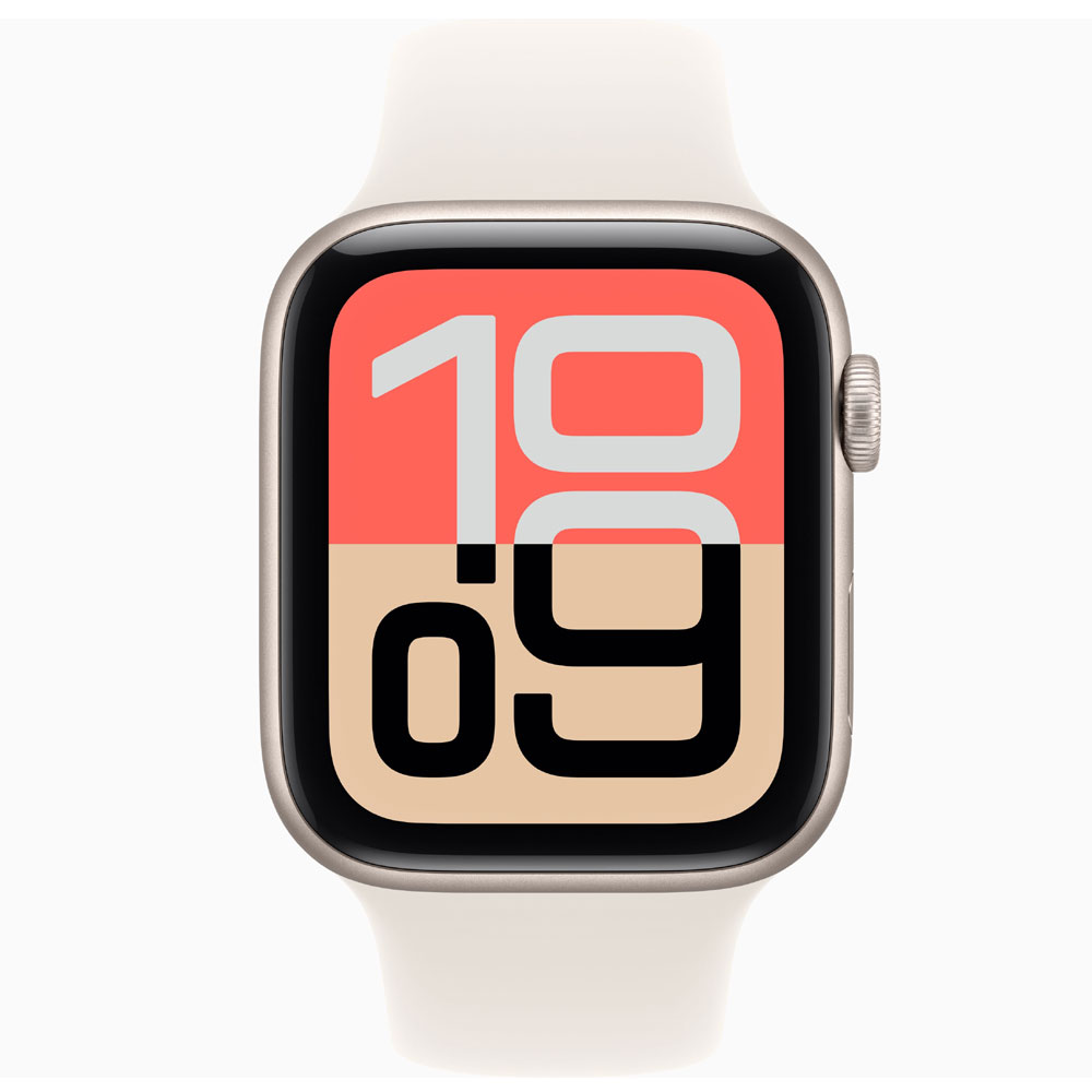 Apple Watch SE 3 (2025) GPS 44mm Starlight Aluminum Case with Starlight Sport Band - Image 2