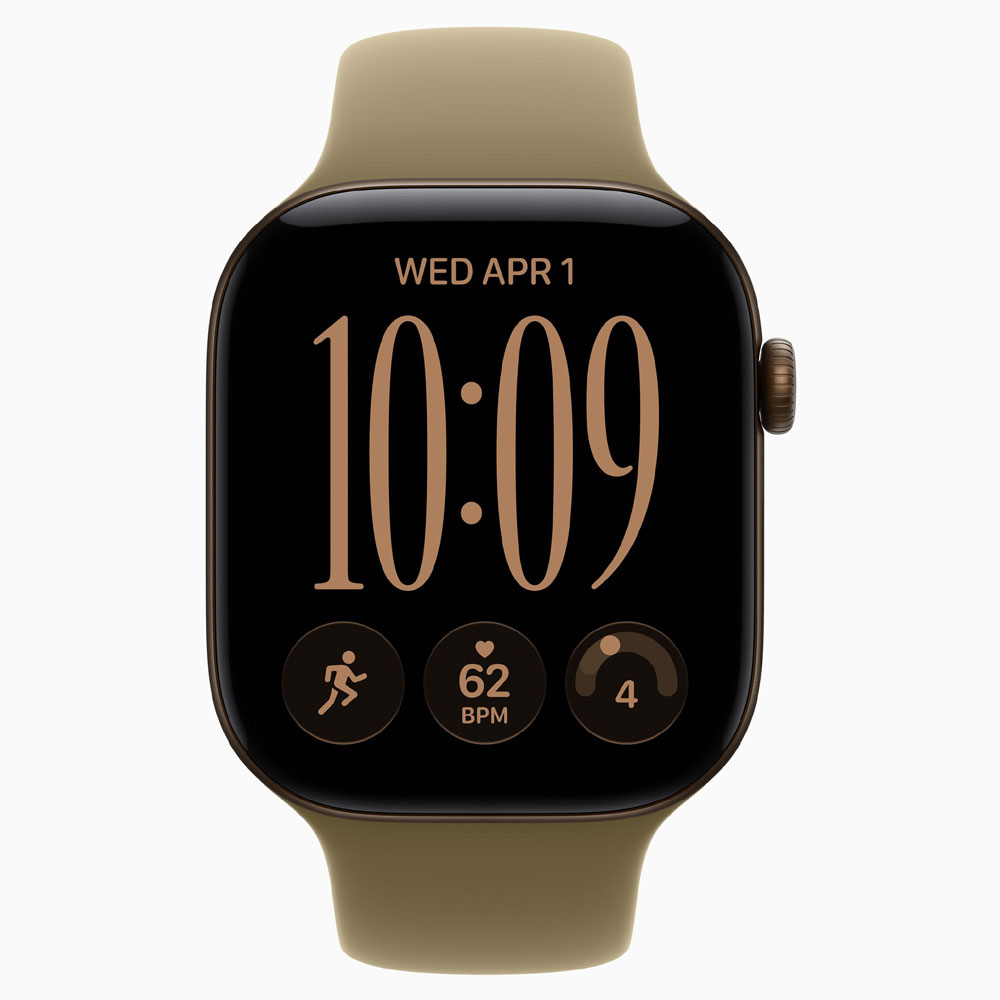 Apple Watch Series 12 GPS 46mm Dark Bronze Aluminum Case with Olive Sport Band - Image 2