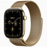 Apple Watch Series 12 46mm GPS + Cellular Radiant Gold Titanium Case with Radiant Gold Milanese Loop