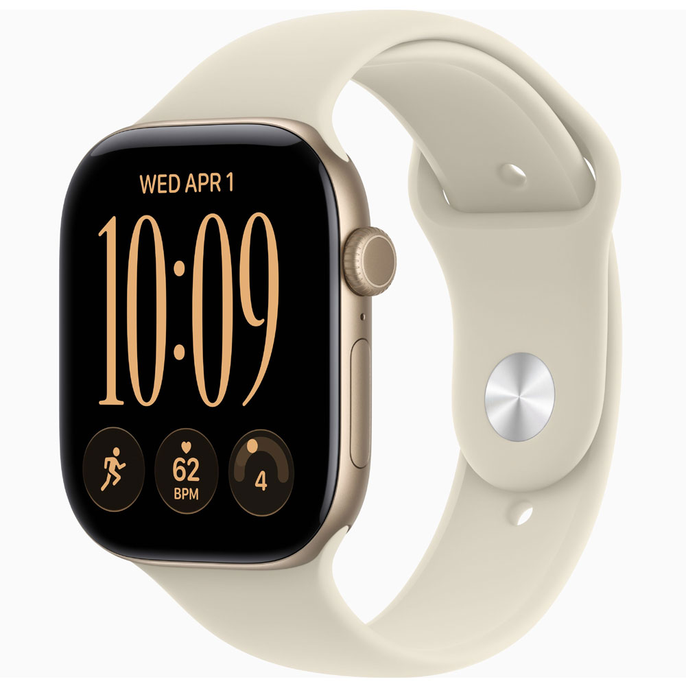Apple Watch Series 12 GPS 46mm Light Gold Aluminum Case with Sand Sport Band