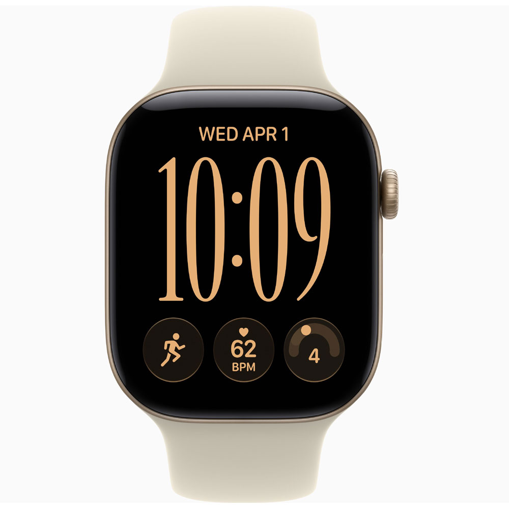 Apple Watch Series 12 GPS 46mm Light Gold Aluminum Case with Sand Sport Band - Image 2