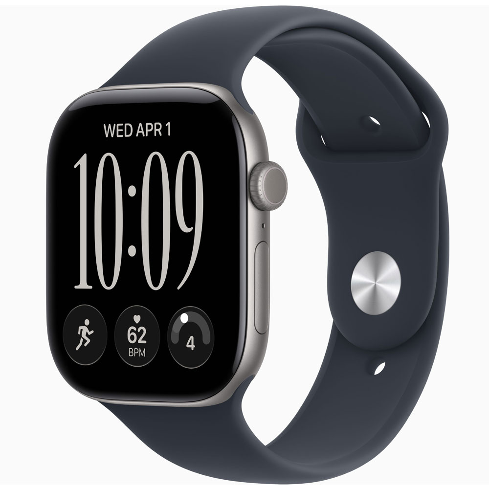 Apple Watch Series 12 GPS 46mm Space Grey Aluminum Case with Navy Blue Sport Band