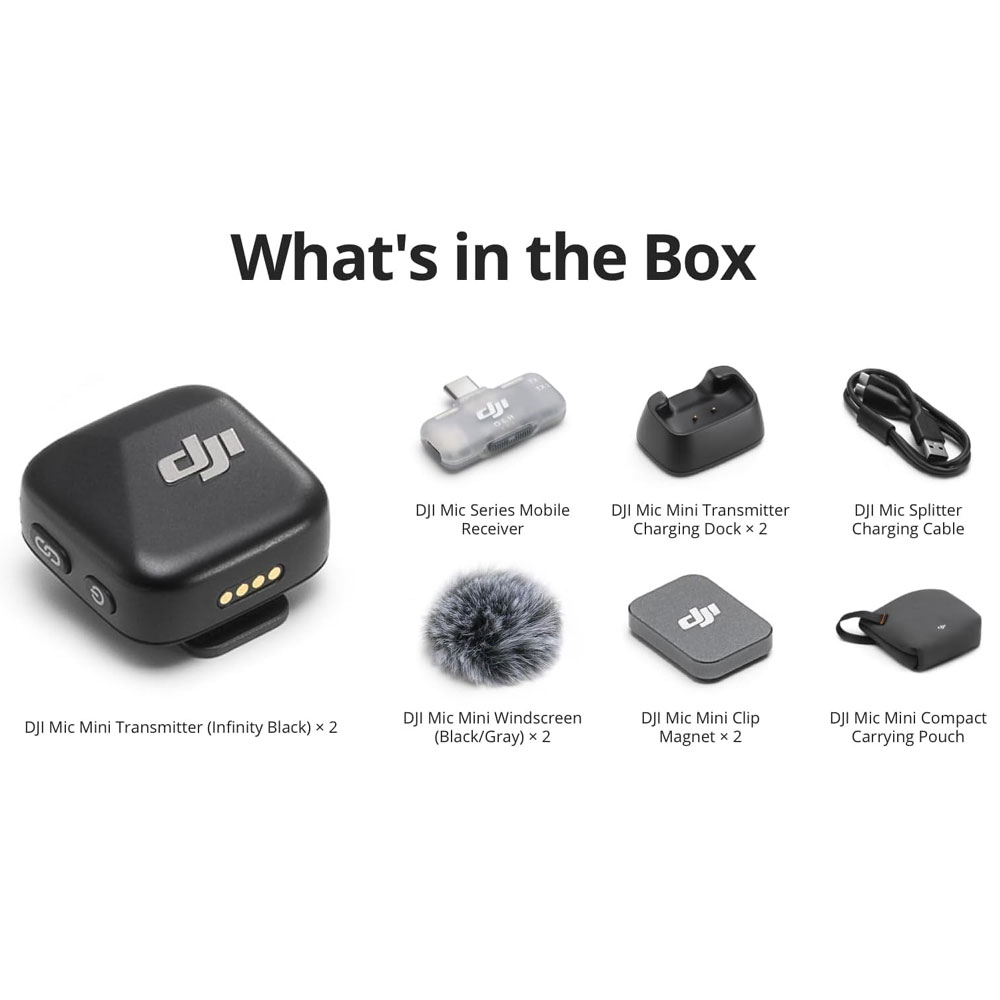 DJI Mic Mini (2 TX + 1 Mobile RX) Wireless Microphone - Image 2